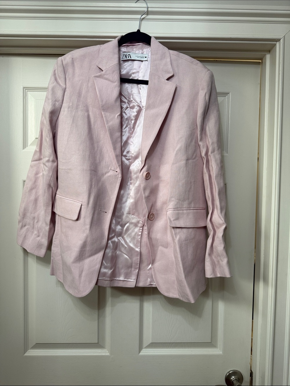 ZARA Pale Pink Women's Tailored Blazer Jacket